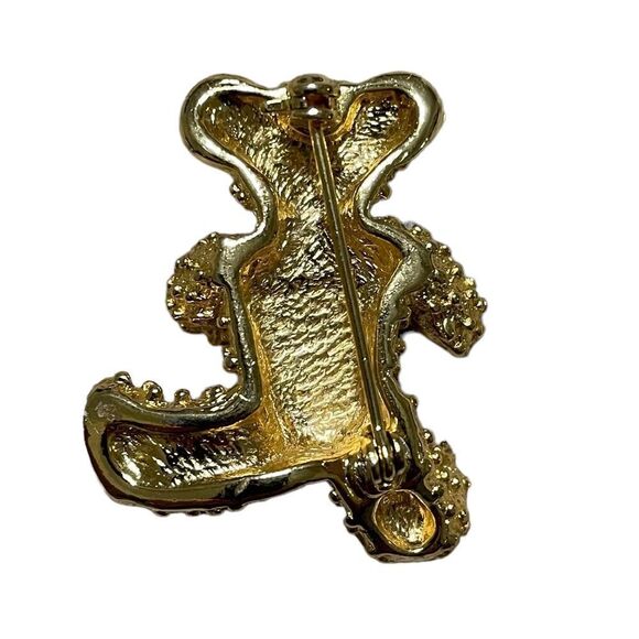 Vintage Goldtone 3D Teddy Bear Pin - Picture 4 of 7
